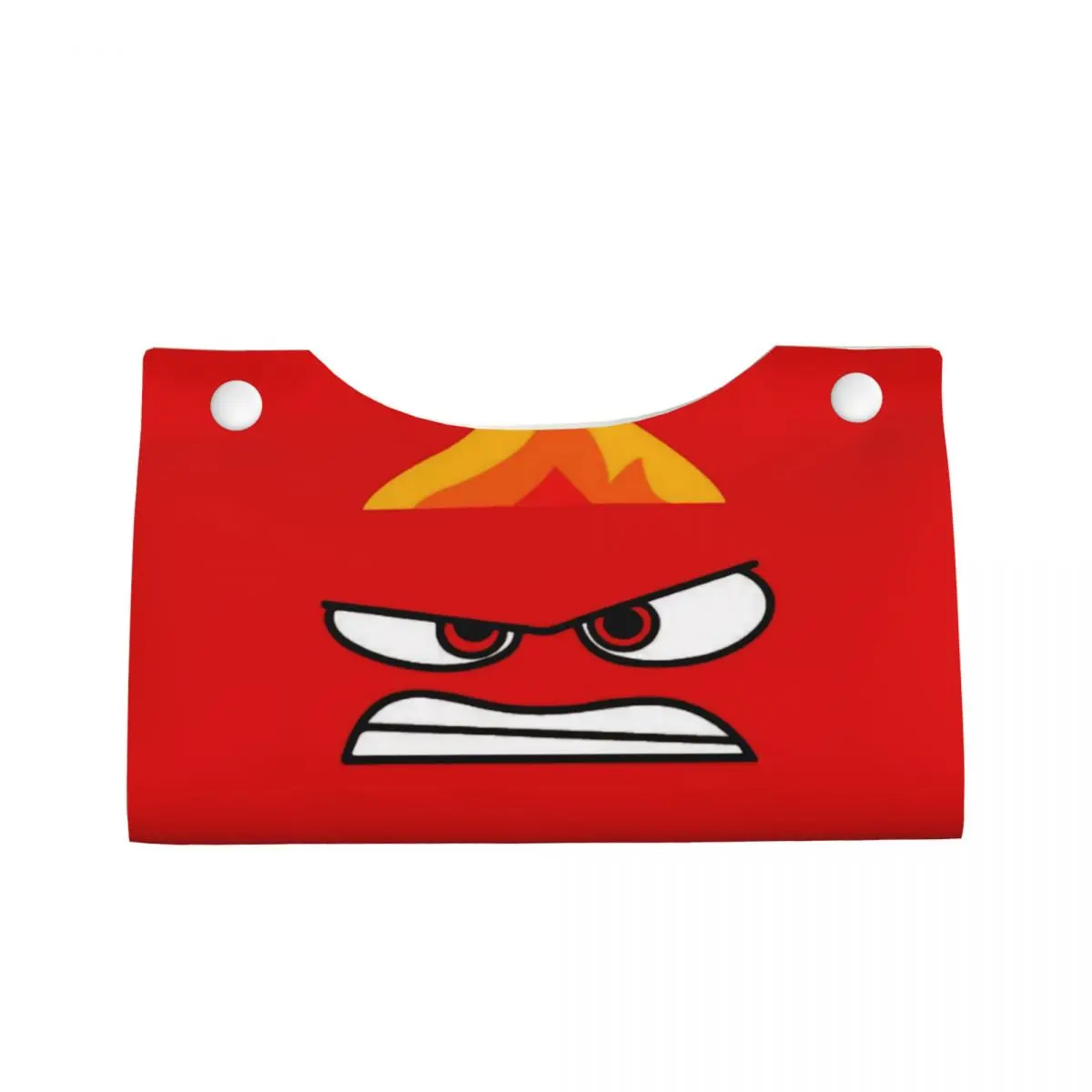 Custom Inside Out Anger Tissue Box Cover Rectangular PU Leather Cartoon Facial Tissues Holder for Bathroom