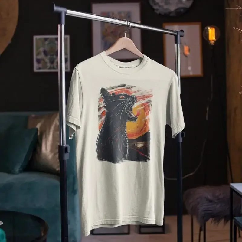 Funny CaT T Shirt Screaming Edvard Munch Art Inspired Bold Artistic Lover Creative Apparel