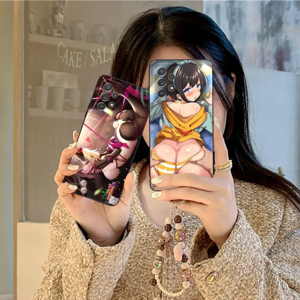 حافظة لهاتف سامسونج جالاكسي A73 72 71 70 56 55 54 53 52 36 35 34 23 16 15 5G لون واقي جميل لطيف هنتاي Waifu Girl