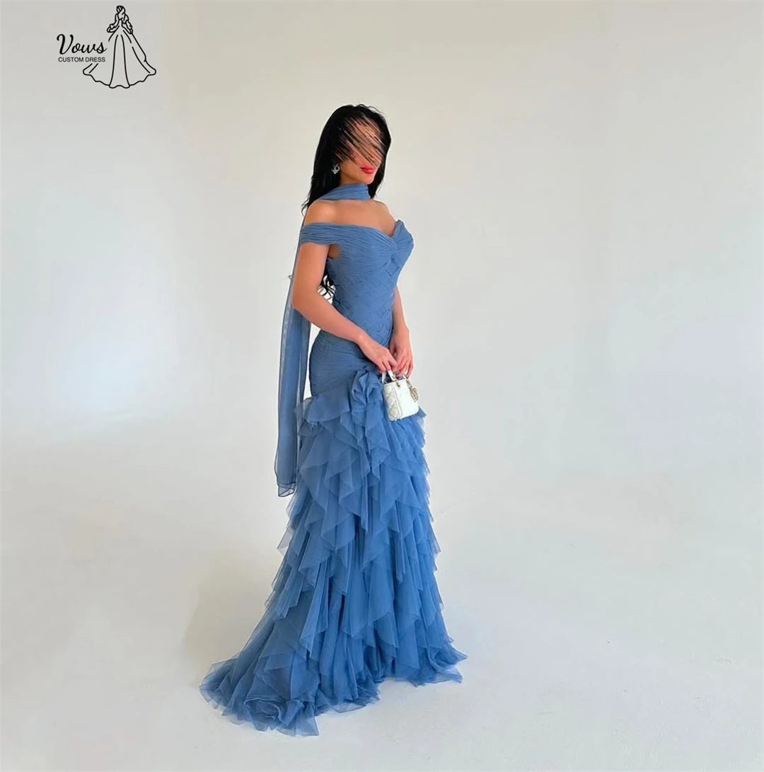 فستان سهرة فاخر مصنوع حسب الطلب من Vows 2025 فساتين أنيقة للنساء بخط كتف على شكل بطاقة فساتين شريطية للمناسبات الخاصة #3