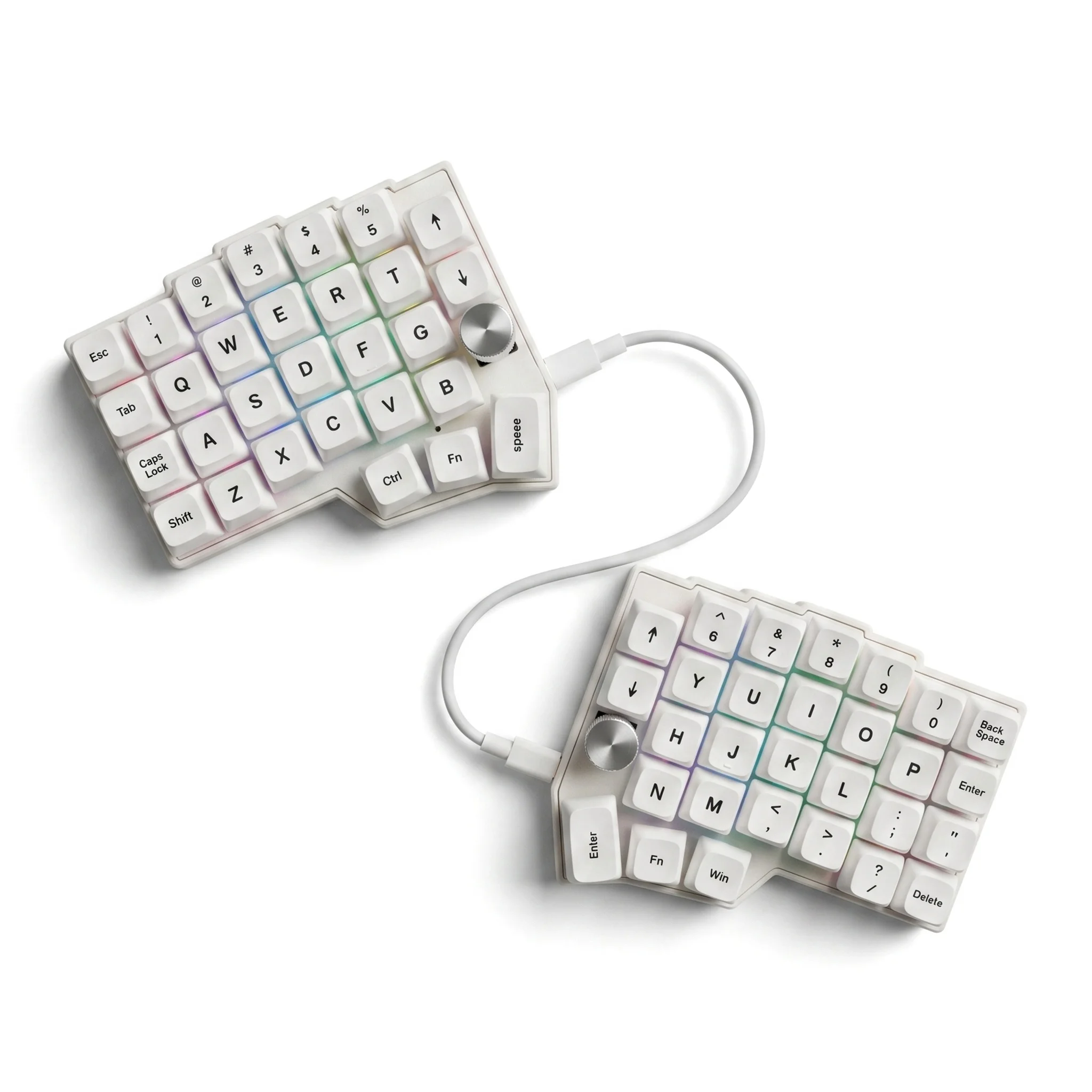 New Borne Split Keyboard Mechanical Keyboards Corne 4x6 2 Knobs Spiltkeyboard Support QMKRGB VIAL Custom Hot Swap