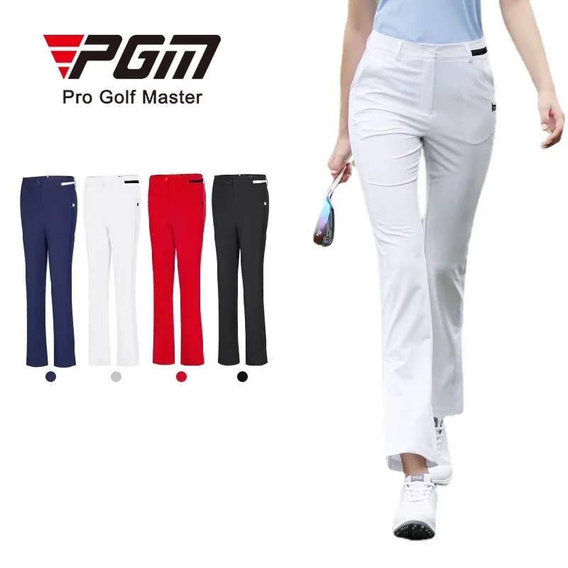 

PGM GOLF Pants for Laides Casual Trousers Mid Waist Women Straight Pant Breathable Stretch Sport Sweat Wrinkle Resistant