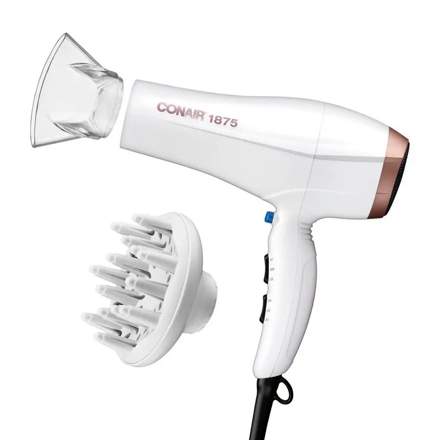 

Double Ceramic Hair Dryer, 1875W Blow Dryer with Diffuser and Concentrator, Ionic Conditioning, 3 Heat amp 2 Speed Settings, Ama