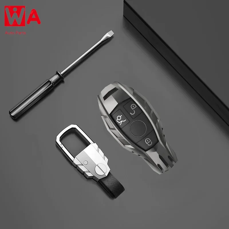 

Metal Car Key Case Cover Key Shells For Mercedes Benz A B C S Class AMG GLA CLA GLC W221 W204 W205 W176 Accessories Car-Styling