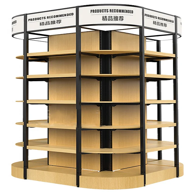 factory direct sale supermarket promotion retail shop counter shelves with fruit vegetable wood snack display rack