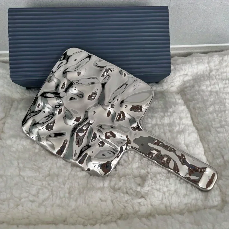 Espelhos cosméticos ins espelho portátil forma líquida espelho de maquiagem quadrado influência de extensão de cílios