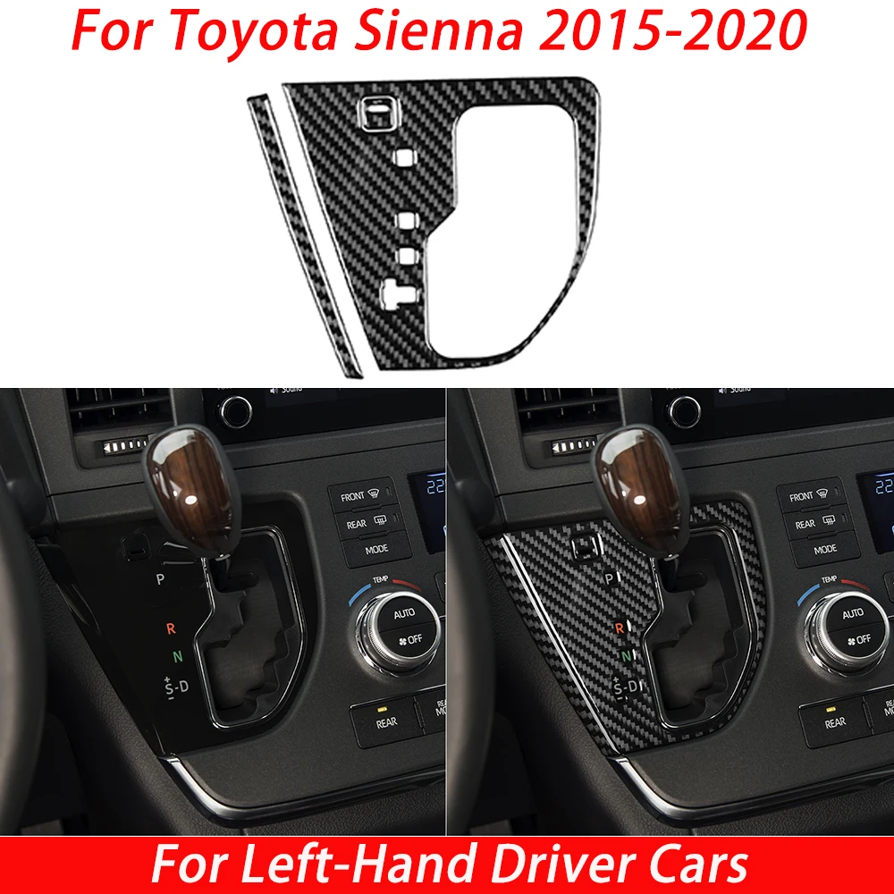 For Toyota Sienna 2015 2016 2017 2018 2019 2020 Carbon Fiber Gear Panel Set Car Interiors Accessories Decoration Stickers view 5