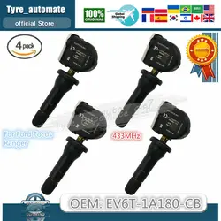 Trye 압력 센서 TPMS EV6T-1A180-CB, 포드 포커스 쿠가 포드 몬데오 Mk5 에코스포츠 포커스 B-맥스 C-맥스 피에스타, 4 개