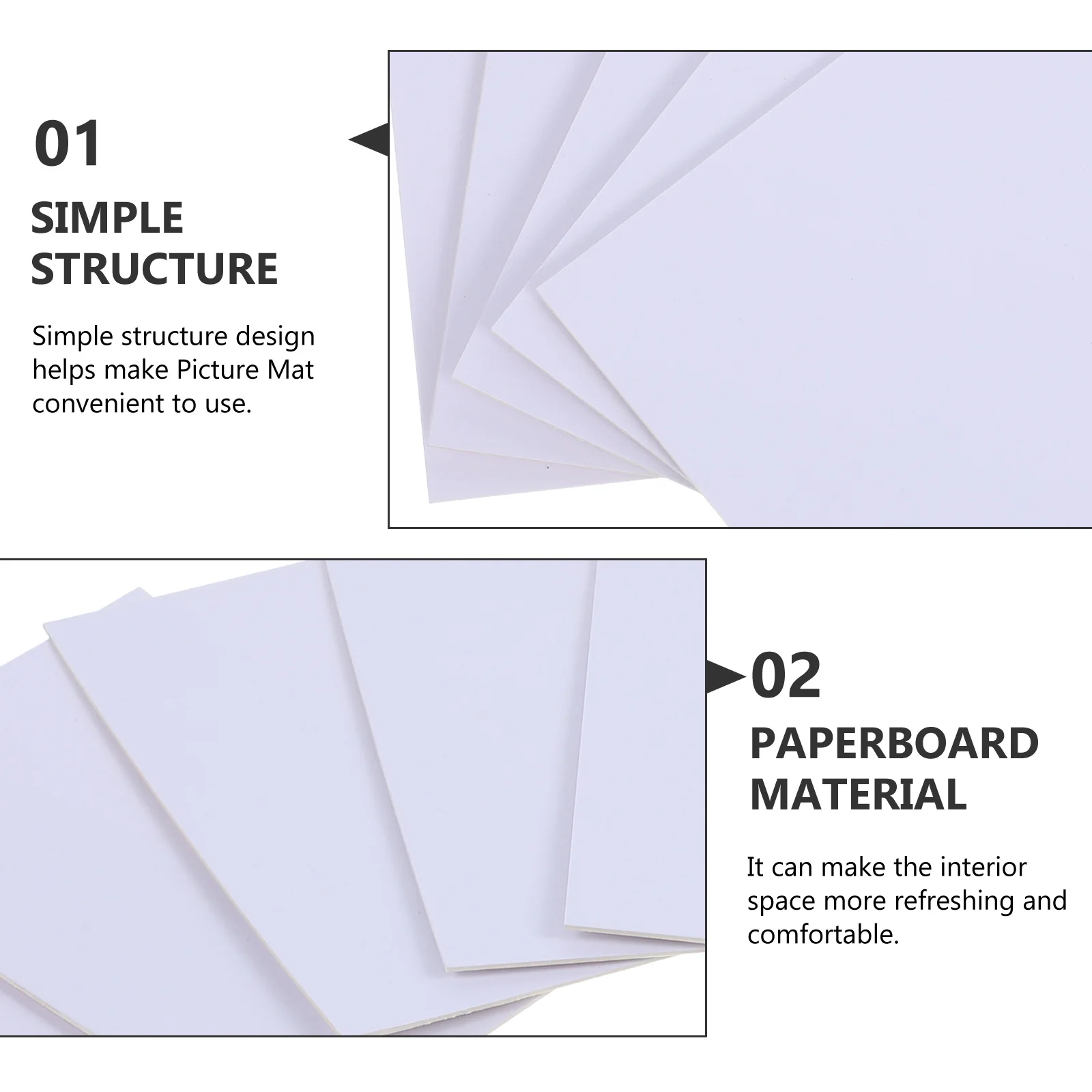 20Pcs No-Hole Pre-Cut Cardstock Photo Frame Mat DIY Picture Mounts Photo Backing Board for Home Pre-Cut Picture Mounts