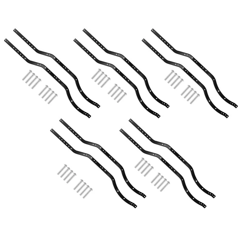 ABTI-10Pcs Steel Chassis Frame Rails For AXIAL SCX10 90027 SCX10 II 90046 90047 RC Car Crawler Truck Vehicle Model