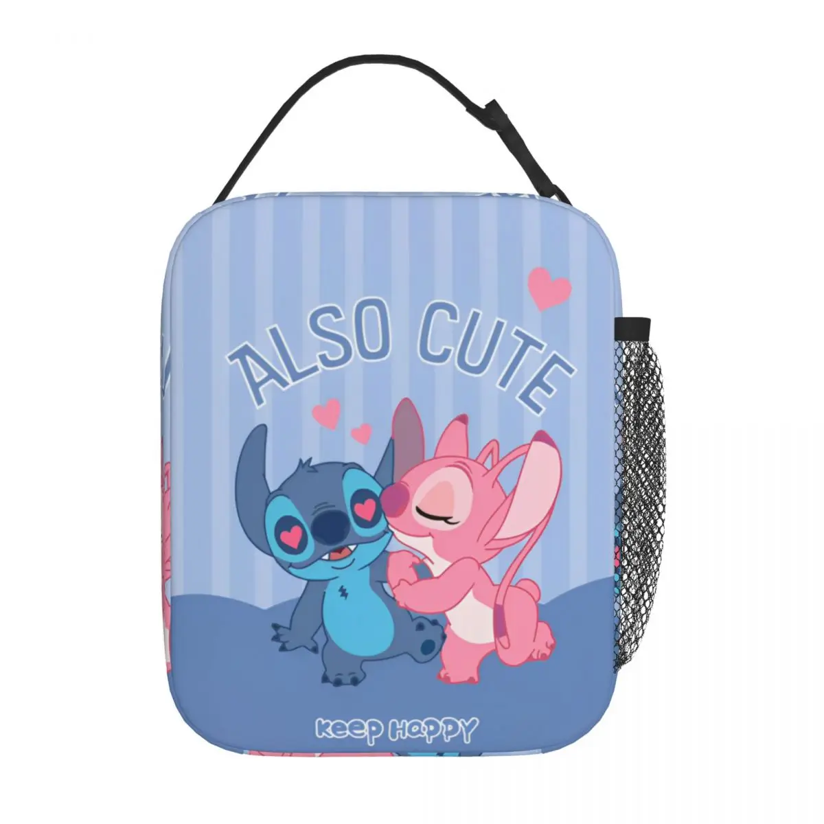 Lunch Box Stitch and Angel Anime Cartoon Merch Lunch Food Box Ins Style Cooler Thermal Bento Cute Alien Box For School