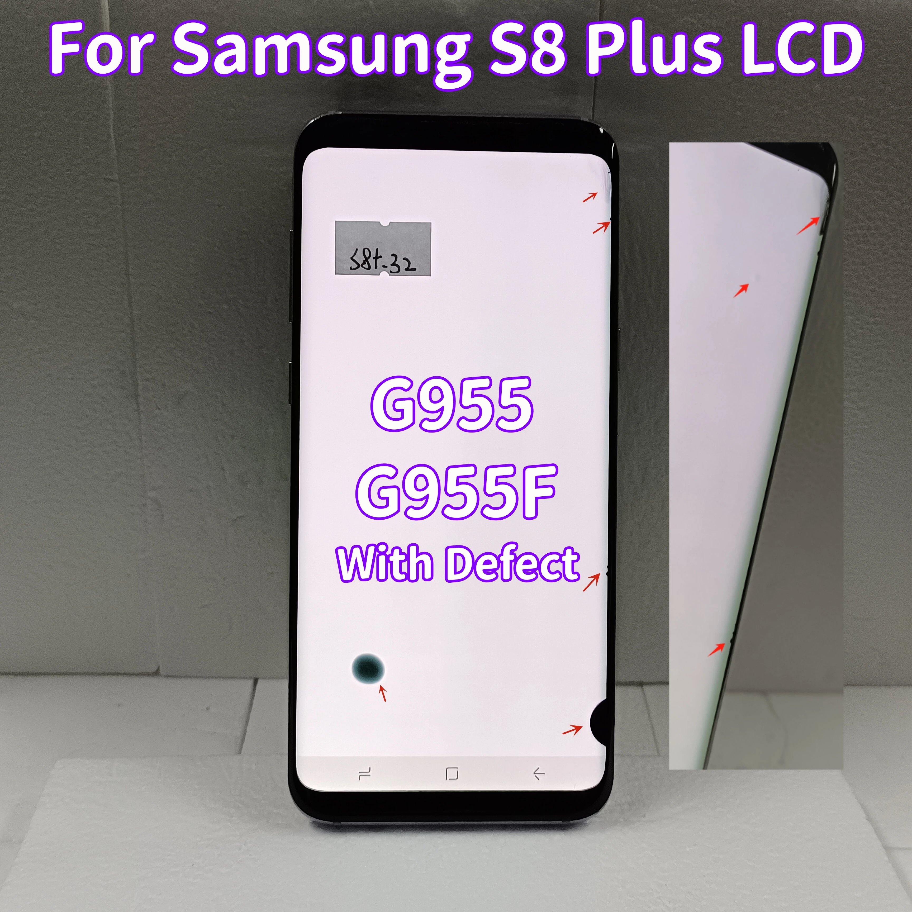 

100% Tested Amoled LCD Display For Samsung Galaxy S8 Plus G955 G955F G955U G955N With Defects LCD With Touch Screen Digitize