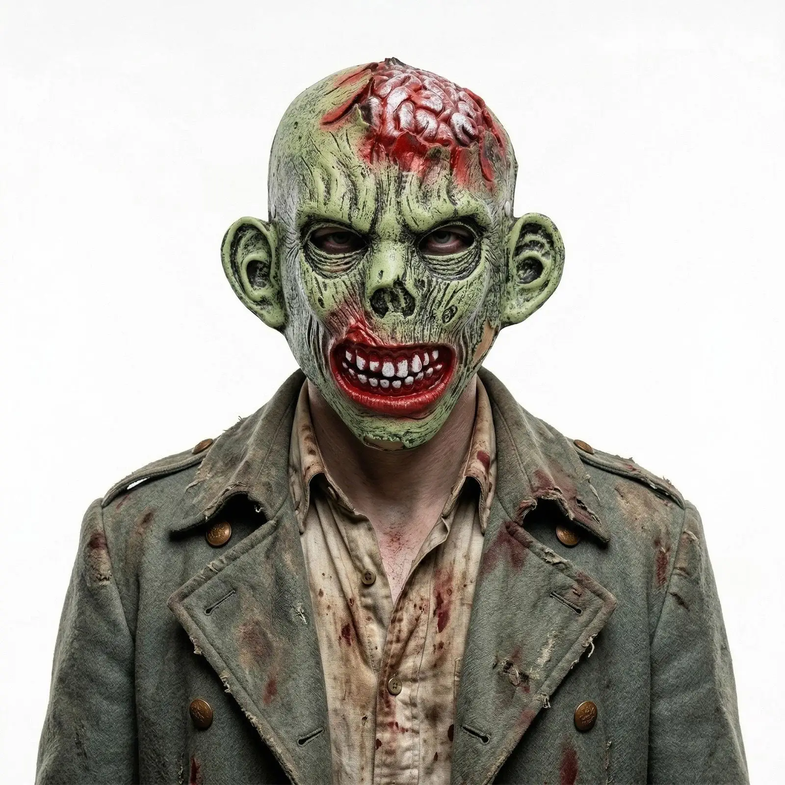 

Realistic Brain Burst Zombie Mask Bloody Creepy Ghost Mask Horror Scary Masquerade Halloween Cosplay Costume Props for Men