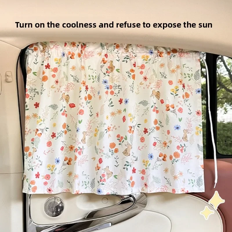 

Car curtains sunshades cartoon cotton fabric car suction cup sunshades car sun protection, heat insulation and sunshade new
