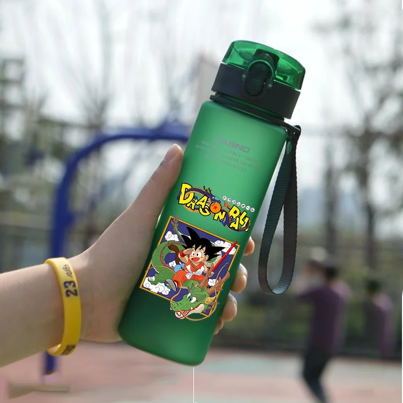 560ML Dragon Ball Son Goku Anime Drink Bottle Large Capacity Portable Camping Fitness Sport Water Cup Red Blue Black Green Gift