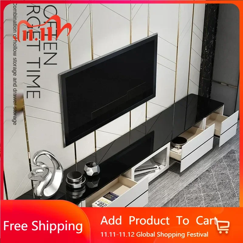 

Журнал Минималистичный ТВ-шкаф Комбинация из закаленного минимализма Стеклянный ТВ-стол Простая черно-белая гостиная Современная мебель