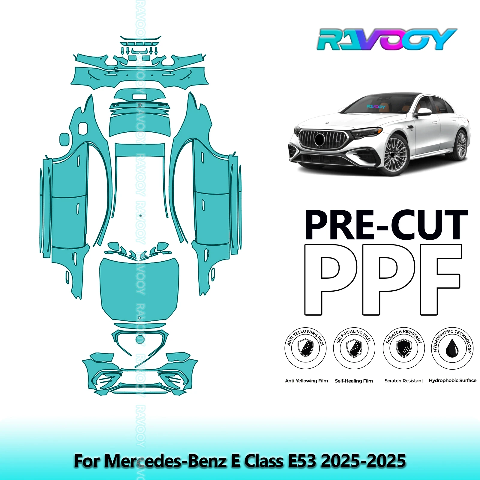 

Full Vehicle Clear Bra Precut PPF Paint Protection Film For Mercedes-Benz E Class E53 2025-2025