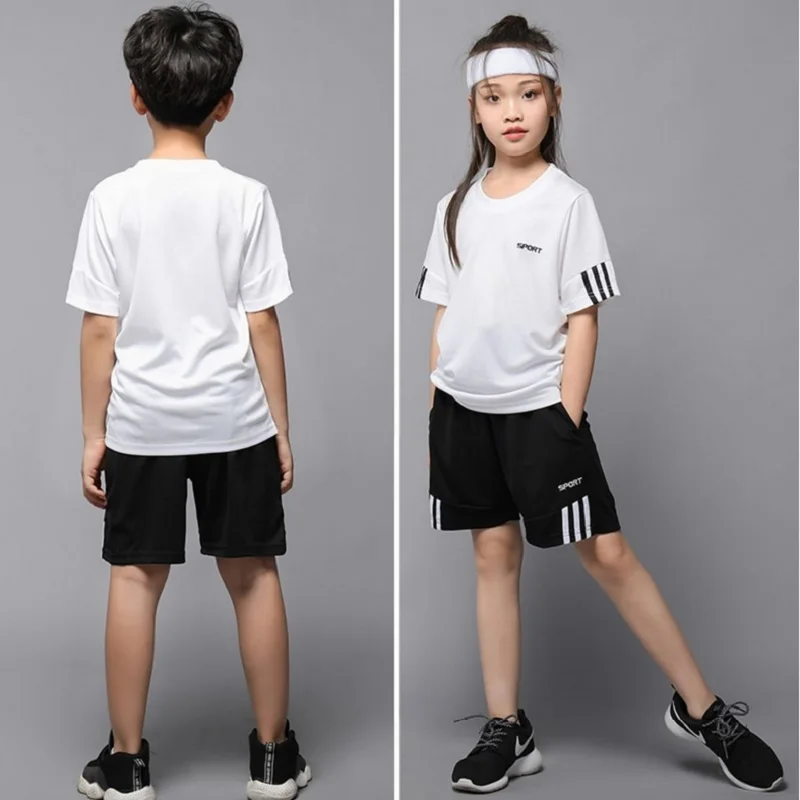 Summer Children Boy Clothes Kid Girls Sport Badminton Short Sleeve T-shirts And Shorts 2pcs Set Teenage Top Bottom Tracksuits