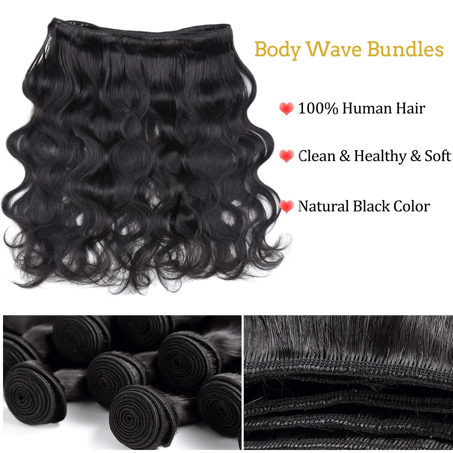 Bundels van echt haar 16 18 20 inch Body Wave-bundels Echt haar 100% onverwerkt Braziliaans maagdelijk haar