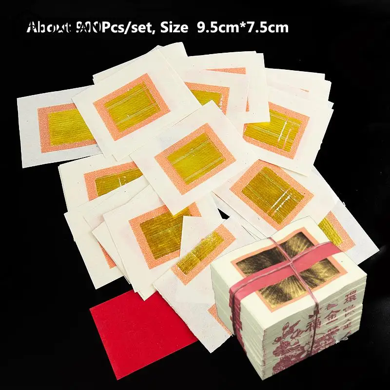 900pc Hell Money Gold Ingot to Burn Paper Chinese Joss Paper Burning Paper Sacrifice Articles Memorial Gold Paper Ancestor money
