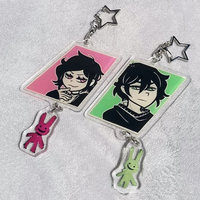 Anime Game The Coffin of Andy Leyley Cosplay Keychain Acrylic Little Rabbit Pendant Key Chain Keyring Jewelry Accessories Gift