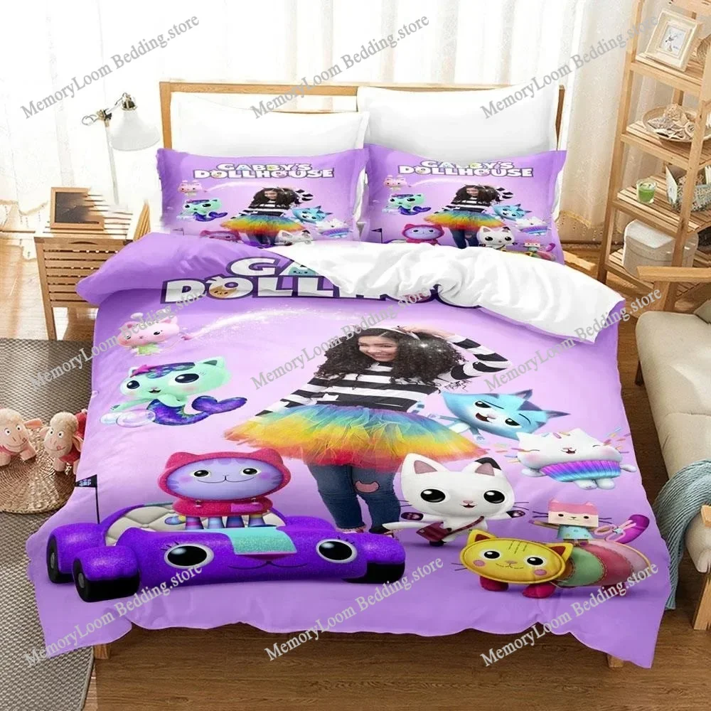 

Gabby Dollhouse Bedding Set 3D Printed Cartoon Duvet Cover Double Twin Full Queen King Adult Kids Bedclothes Quilt Cover
