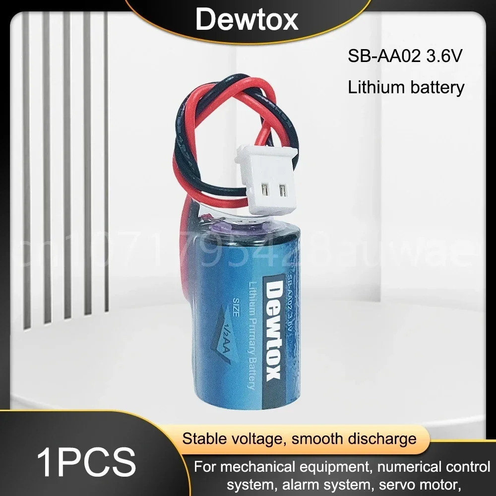 1PCS SB-AA02 14250 1/2 AA 3.6V Lithium Battery for PLC Electric Equipment Touch Screen Gas Water Meter Battery with Plug