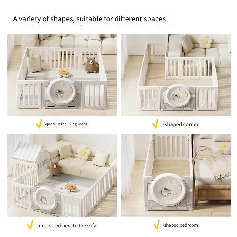 روضة أطفال رائد الفضاء للأطفال، نشاط زحف، بوابة أمان للمساحة، ساحة لعب داخلية مع تصميم تخزين متعدد الوظائف وقابل للطي #3