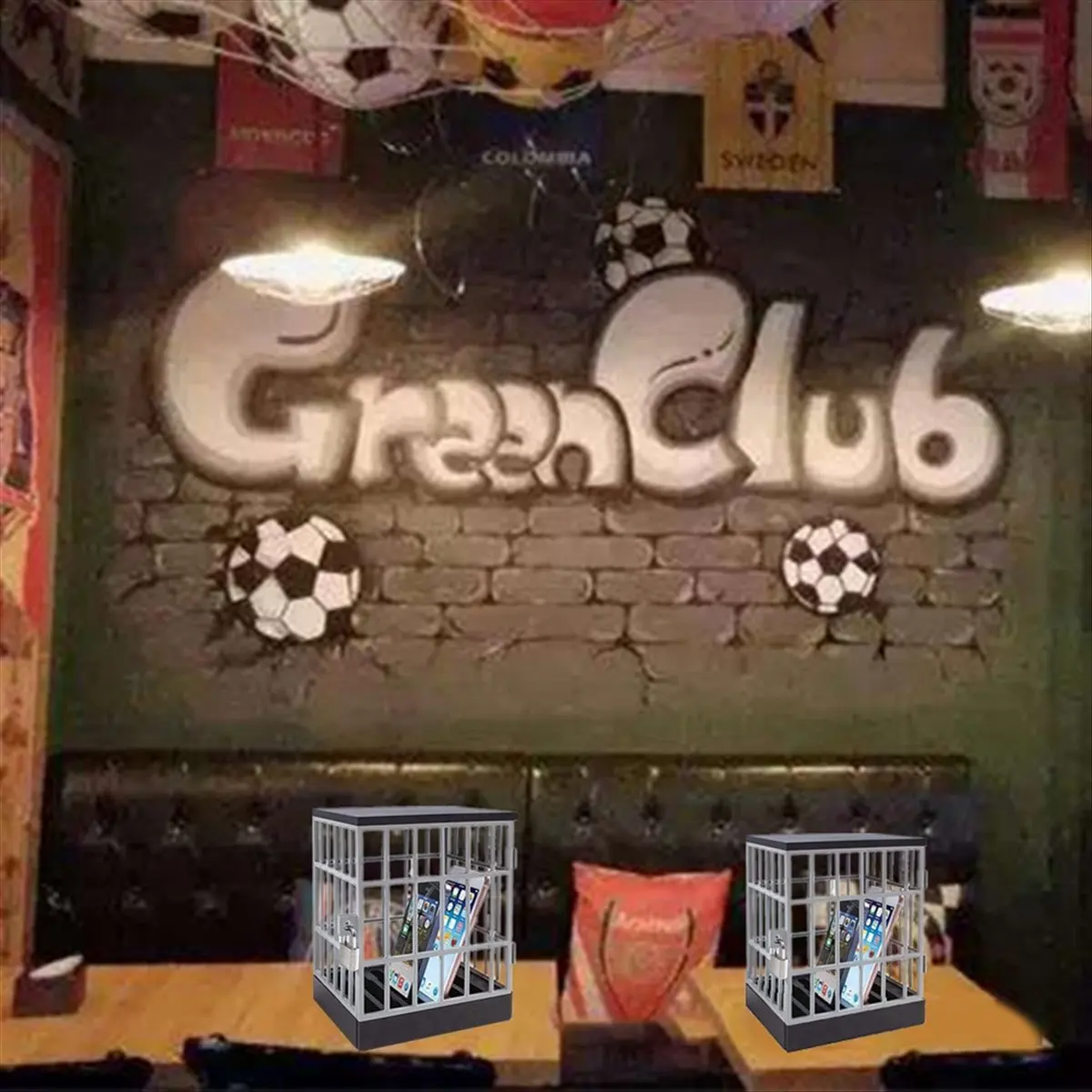 * Caja de bloqueo de metal A02R Caja de bloqueo para teléfono celular Cerradura de cárcel para teléfono celular Jaula segura para teléfono celular