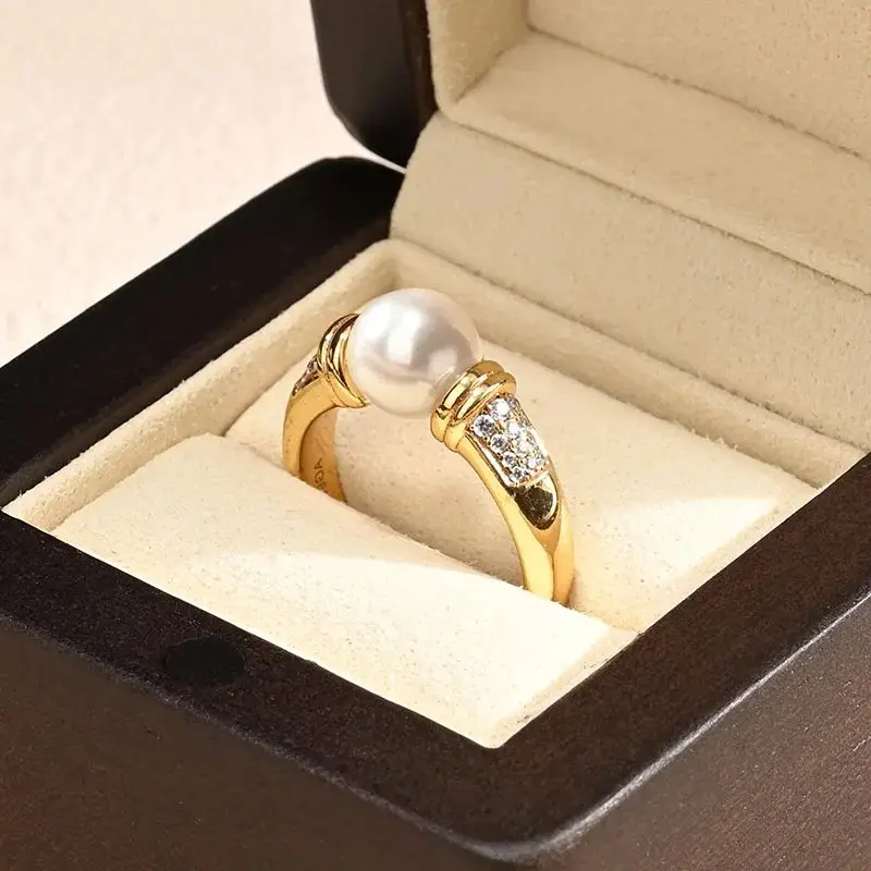 Oirlv Wooden Ring Box – Premium Dark Wood Jewelry Case Organizer with Gray/Beige Velvet Lining, Ideal for Gifts & Personal Use