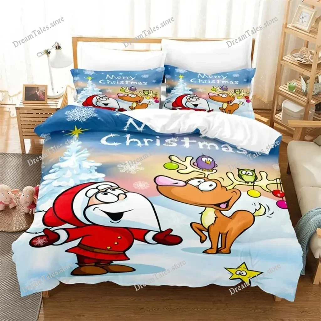 

3D Print Christmas Santa Xmas Bedding Set Boys Girls Twin Queen King Size Duvet Cover Pillowcase Bed Boys Adult Home Textile