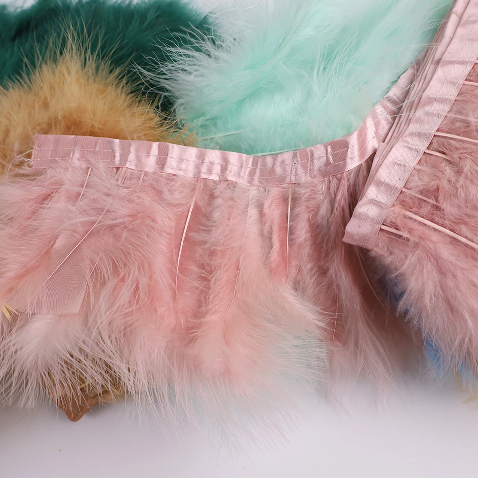 10Meters Marabou Feather Fringe Ribbon Turkey Feathers Trims for Wedding feather Dress for Decoration Sewing Crafts Wholesale