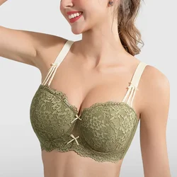 Push Up Bra Womens Modeled Cup Female Lace Embroidery Balconette Convertible Lingerie 34 36 38 40 42 44 B C D E F G