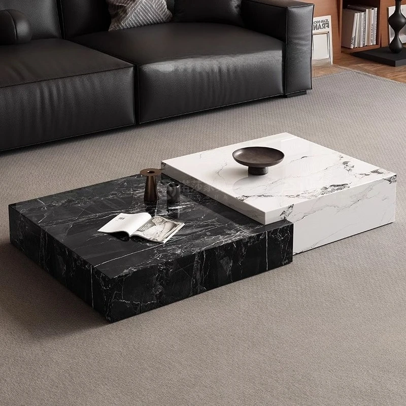 Luxury Coffee Table Rock Slab Decoration Aesthetic Unique Italian Splash-ink Side Table Living Room Mesas Bajas Home Furniture