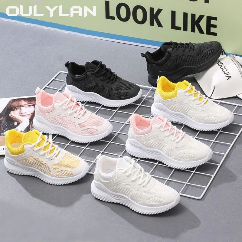 2024 sportowe buty damskie buty do biegania wiosna/lato białe alfa-kokosowe swobodna siateczka Sneaker oddychające damskie buty A005