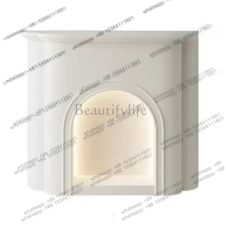 Simple Cream Style French Style Light-Emitting Cloud Fireplace Decorative Cabinet Corridor End Entrance Cabinet