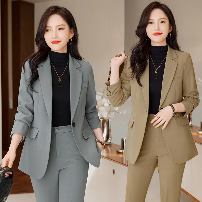 

2023 Spring New Casual Fashion Small Suit Coat Women's Fashionable Elegant High-Grade Long Sleeve Mid-Length Suit