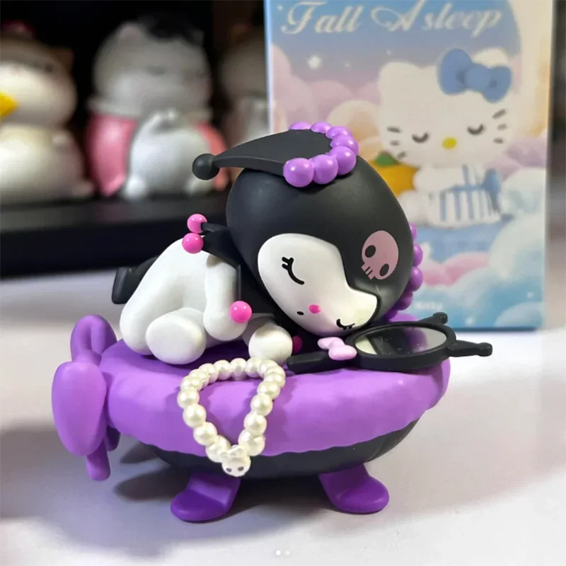 Sanrio In Slaap Vallen Veilig Blind Box Action Figure My Melody Kuromi Pochacco Pompompurin Kinderen Verjaardagscadeau Action Figure Speelgoed