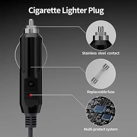 Car Charging Cable To DC for StarLink Mini With Indicator Light for StarLink Mini Waterproof DC Male Plug To Cigarette Lighter