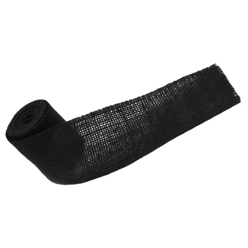 

2M Jute Burlap Ribbon Black Christmas Decoration Cloth Roll Craft Halloween Wraps Wreaths Wedding Textured Eco Friendly