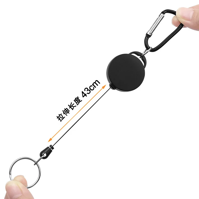 1 PC Outdoor EDC Elastic Key Chain TAD Steel Rope Burglar tools Tactical Retractable KeyChain Recoil Ring Pull Chain Clip