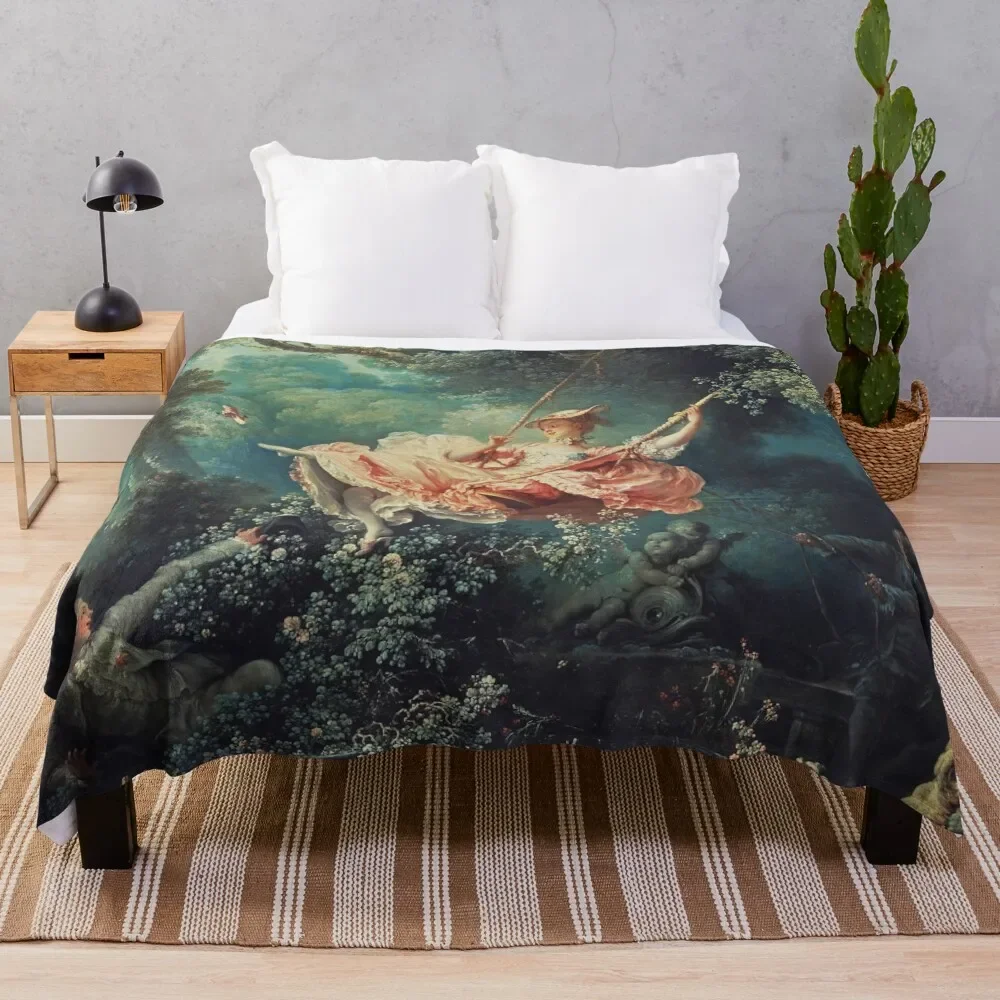 

Jean-Honor Fragonard - The Swing (L'Escarpolette) (1767) Throw Blanket Lightweight Cozy Blanket for Bed Sofa