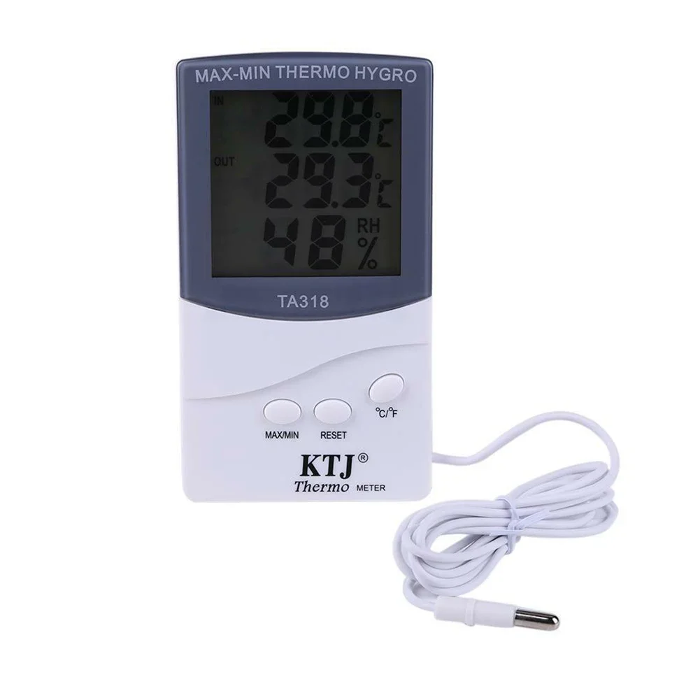 Provide Stable Reading Wall Mounted LCD Device Thermometer Easy To Read Numbers Model TA Use Battery AAA Battery