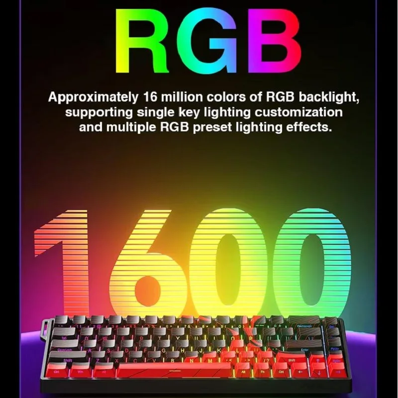 WIN68 Wired RGB Mechanical Magnetic shaft Keyboard Durable PBT Keycaps-for Gaming/Office Keyboard 68 keys