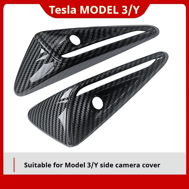 

Для Tesla Model 3, обновленная модель Y, боковая крышка камеры, крышка из углеродного волокна, пластина с листом, аксессуары для внешнего украшения