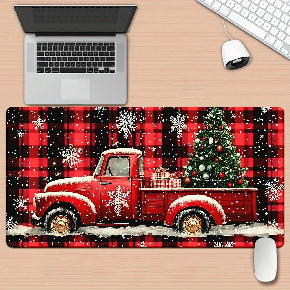 

Red car Christmas tree mouse pad, computer game accessories, rubber waterproof and anti-slip, suitable for home and office use