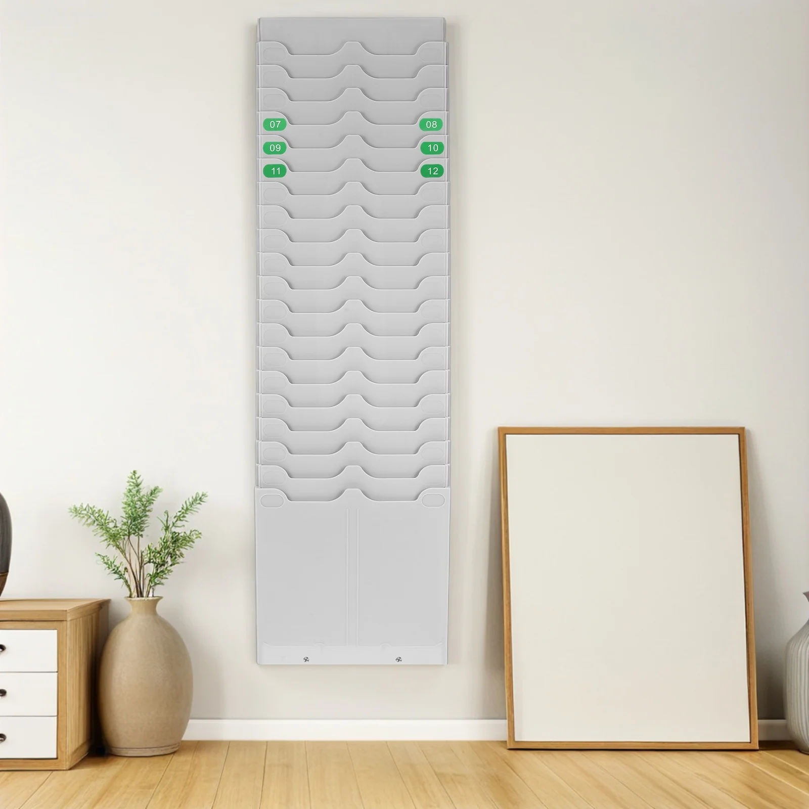 4Pcs Display Card Rack Organizer with Reinforced Plastic Timecard Holder Stand for Warehouse Material Card Storage