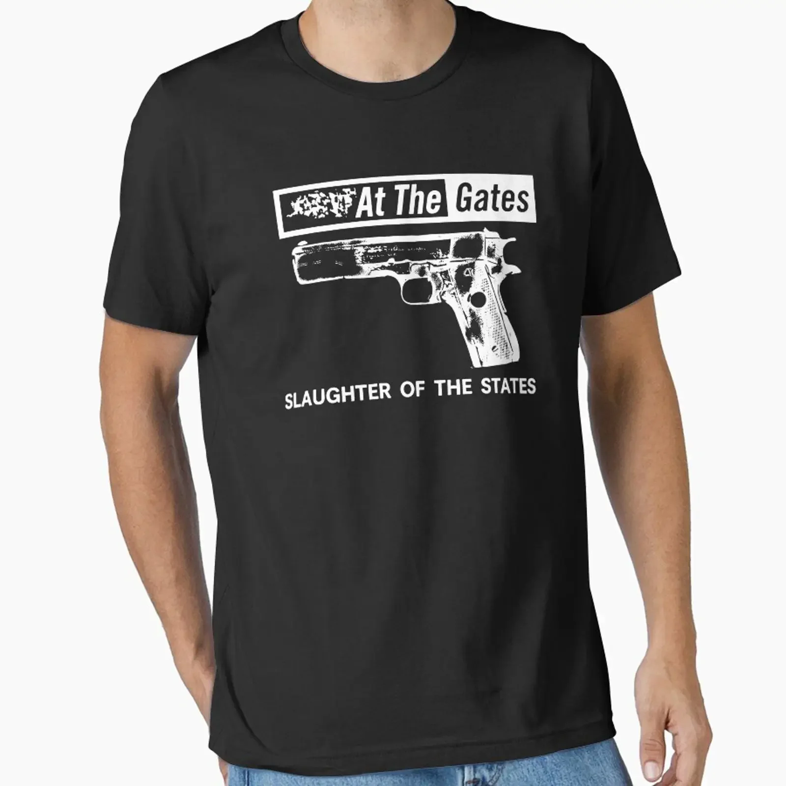 AT THE GATES Essential T Shirt vintage Washed Stretched Top For Everyday Wear fashion homme Breathable Soft designer clothes