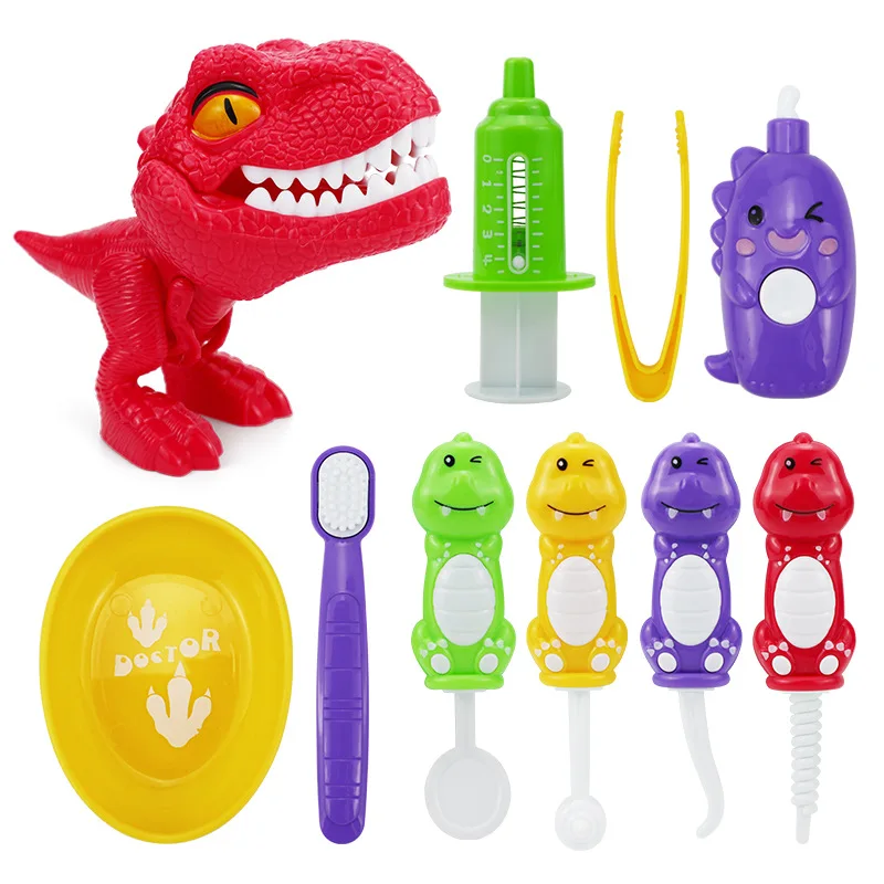 New Dinosaur Theme  Educational Toy for Children Early Learning Doctors Role Play Kids Intelligence Brushing Tooth Teaching Aids