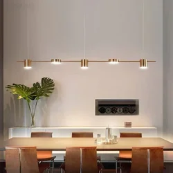 Modern Minimalist Pendant Light Strips Hanging Lamp Luxury Chandelier Lighting Fixture for Bar Dining Room Table Study